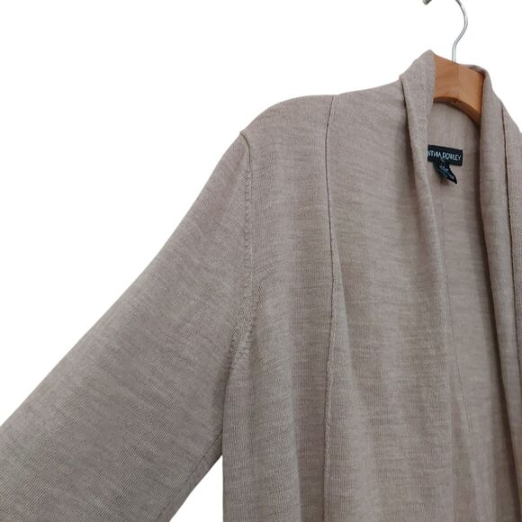 Cynthia Rowly Open Cardigan Womens Medium Brown Knitted Extra Fine Merino Wool - Picture 3 of 11